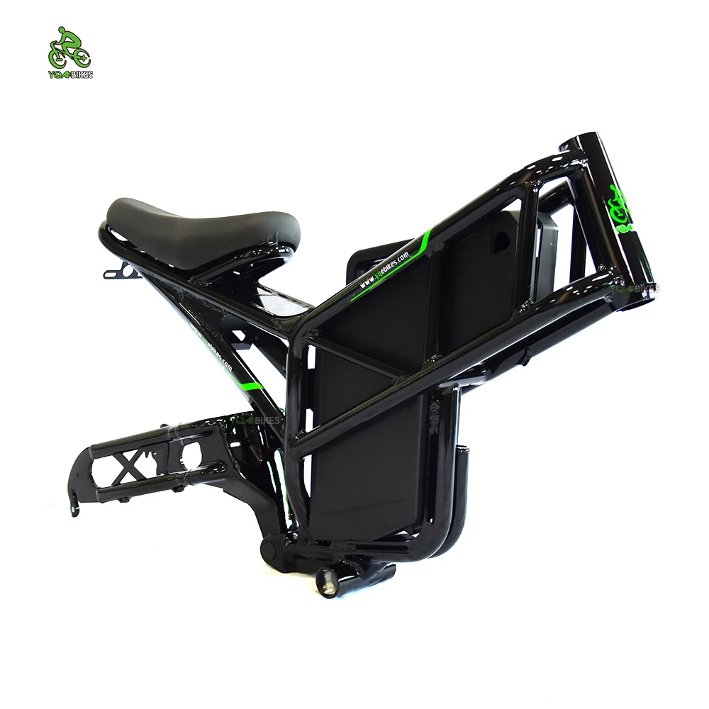 175mm Dropout Adult DIY Electric Bicycle Full Suspension 18650 20inch Fat Mountain Electric Bike Frameset:Battery Box+Frame+Seat