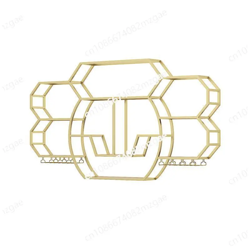 

Restaurant wall-mounted luminous wine cabinet display rack, hanging wall wine rack