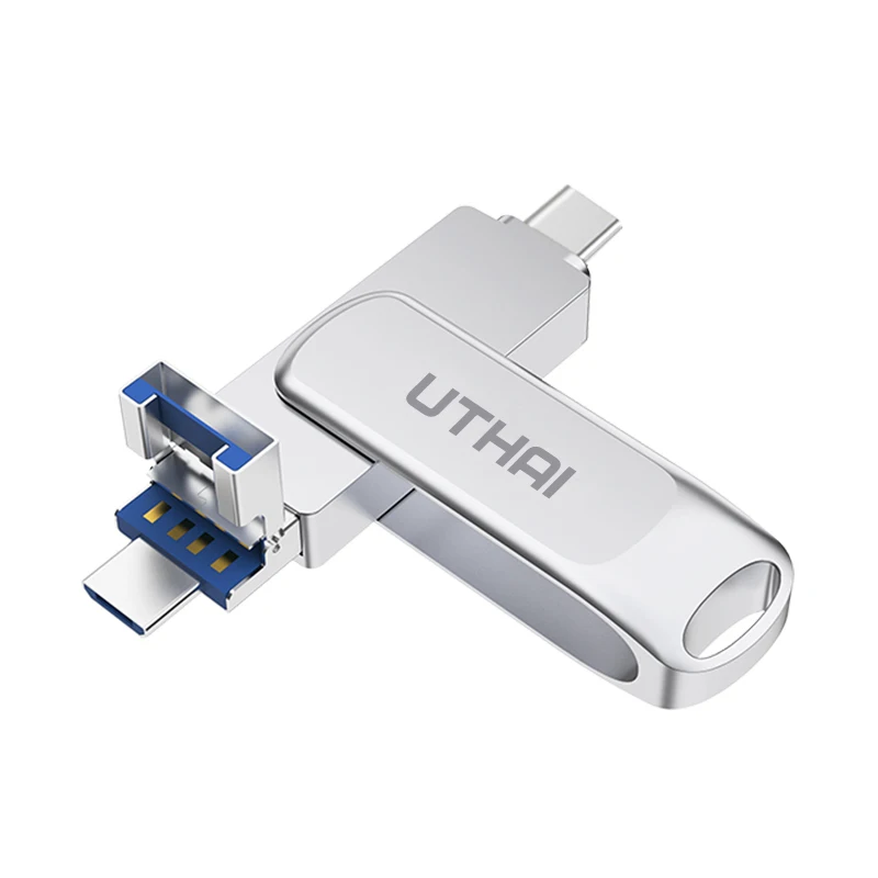 

UTHAI T81 USB3.0 3в1 U-флешка Type-C Microsd 128 ГБ Многофункциональный металлический ключ-накопитель 64 ГБ Высокоскоростной флэш-накопитель U-диск