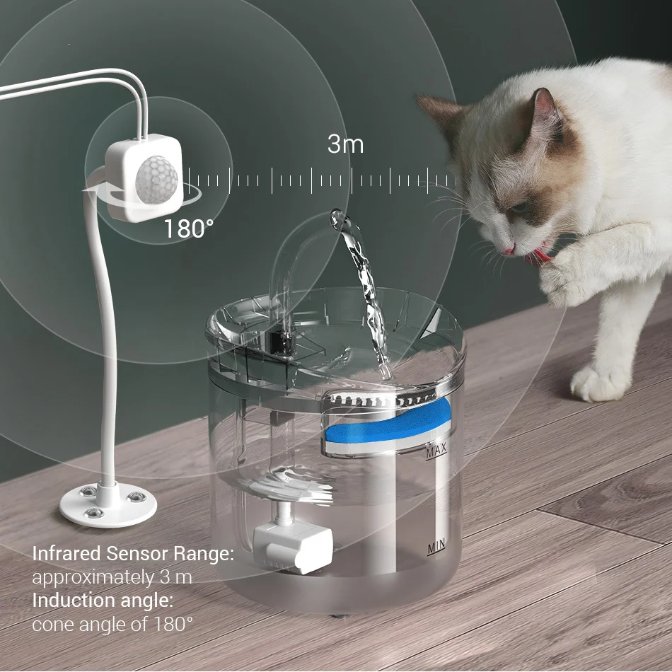 

2L Transparent Capacity Silent Automatic Water Dispenser Filter Drinker Pet Drinking Bowl Pet Intelligent Supplies Accessorie