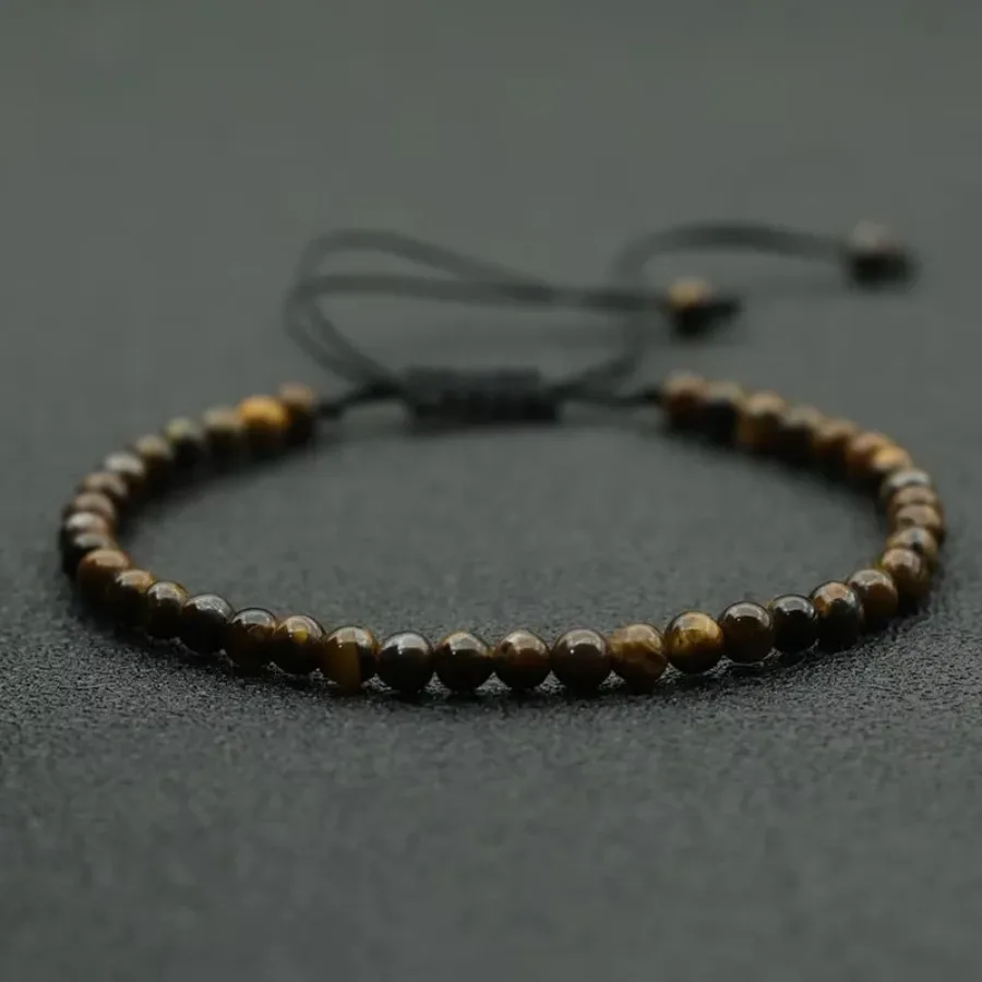 Handmade 4mm Natural Stone Bracelet for Men Women
