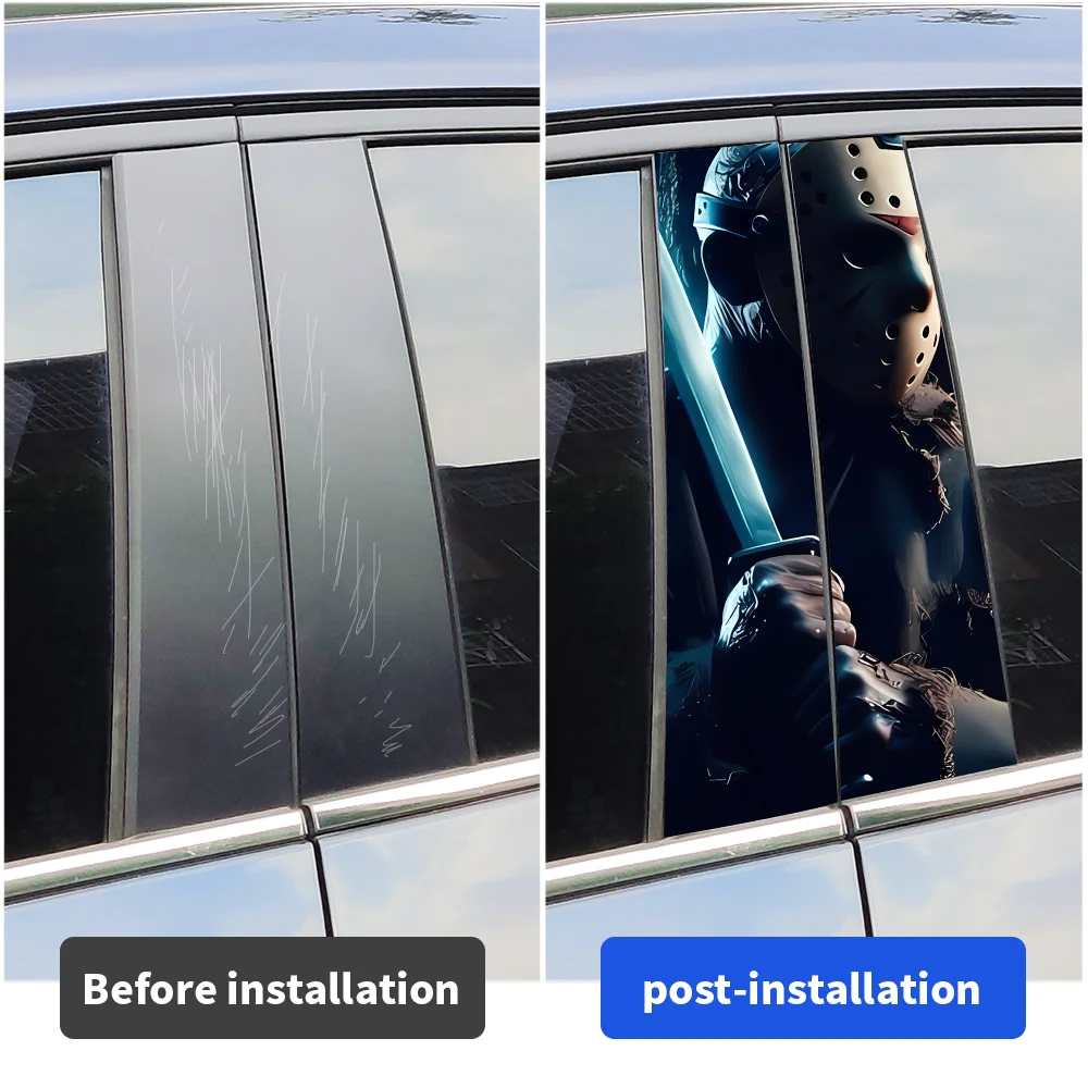 Mask Jason Car Stickers Car B-pillar Vinyl Decals Waterproof Auto Center Pillar Sticker Cover Scratches Vehicle Decor Accessorie