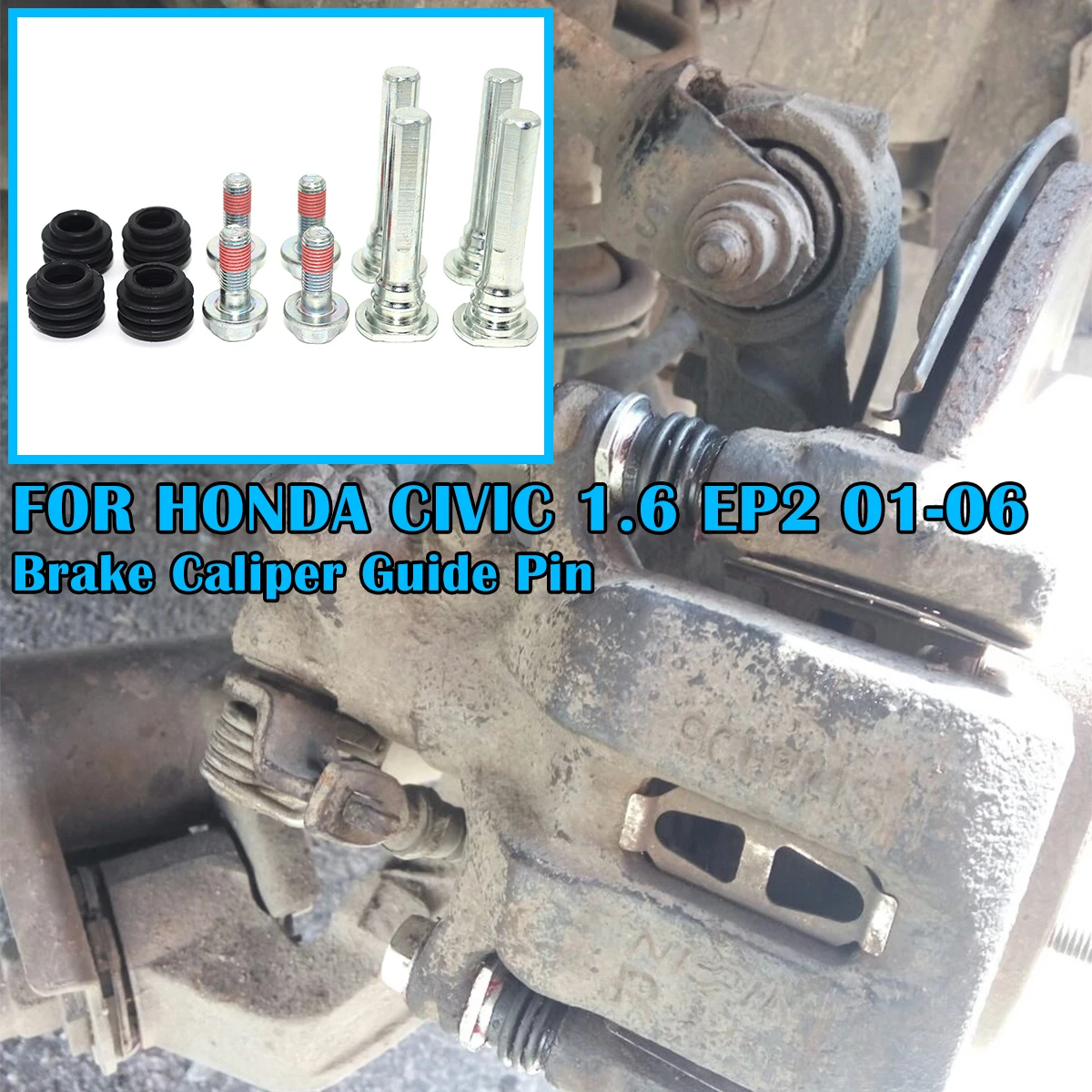 

FOR HONDA CIVIC 1.6 EP2 Brake Caliper Cylinder Slider Guide Pin For Disc Housing Bolt Rubber Bushing Boot Seal Kit Replacemnrt
