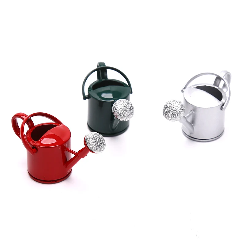 1Pcs 1/12 Metal Dollhouse Miniature Watering Can Handicrafts Model Dollhouse Decoration Dollhouse Accessories Classic Baby Toys