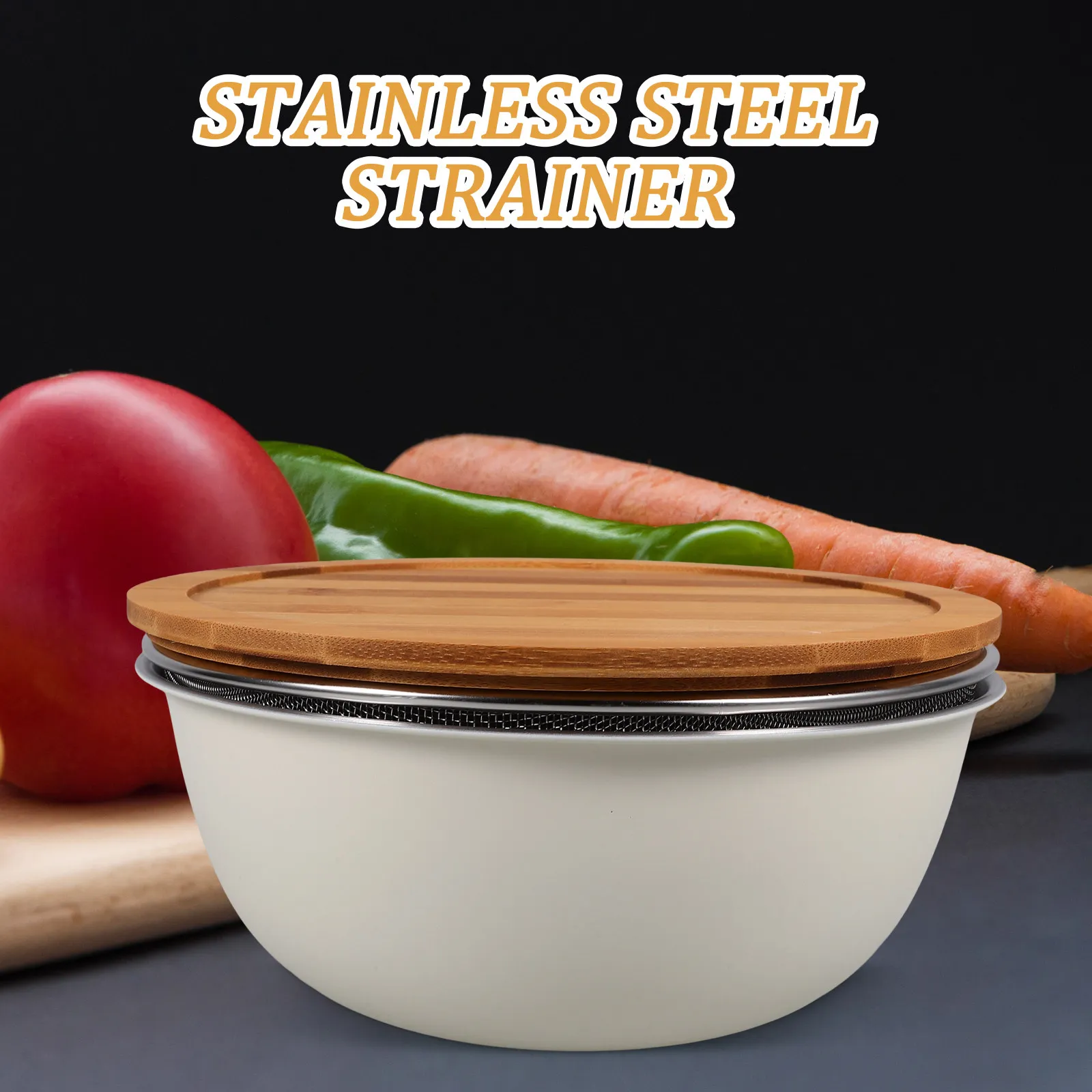 

Набор из 1 шт. (1 комплект) – Сетчатая миска-дуршлаг из нержавеющей стали с мелкой сеткой для кухни, для мытья овощей и риса, корзина-фильтр для слива воды