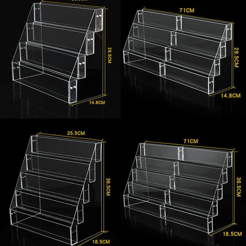 2-6 Tier Acrylic Book Display Stand Desk Bookshelf Newspaper Holder Magazine Rack Finishing Display Shelf Storage Rack Organizer