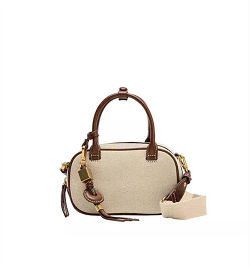 

Retro Baseball Bag Women's Luxury Shoulder Bag With Wide Strap Crossbody Bag Designer Purse Metal Square Decor Handbag