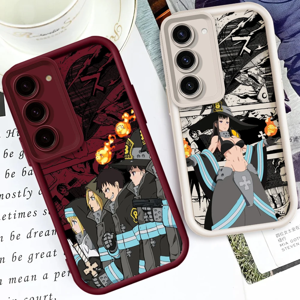 Anime Cartoon Fire Force For Samsung Note 20 S24 S23 S22 S21 S20 Ultra Plus FE A25 A23 A22 A15 A31 5G Eye Ladder Funda