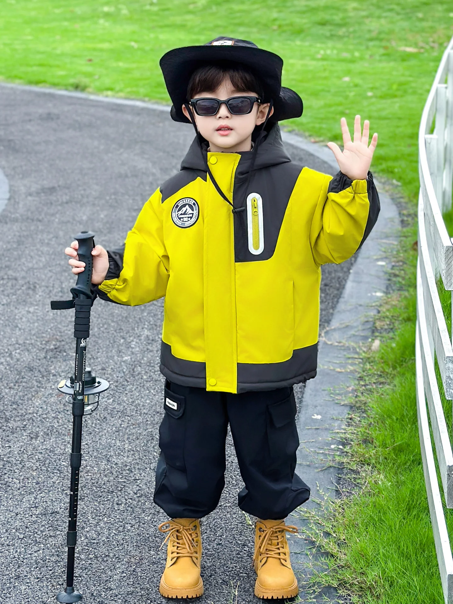 

Утепленная флисовая детская парка для мальчиков, зимняя ветрозащитная куртка для малышей, теплая молодежная модная куртка с длинными рукавами