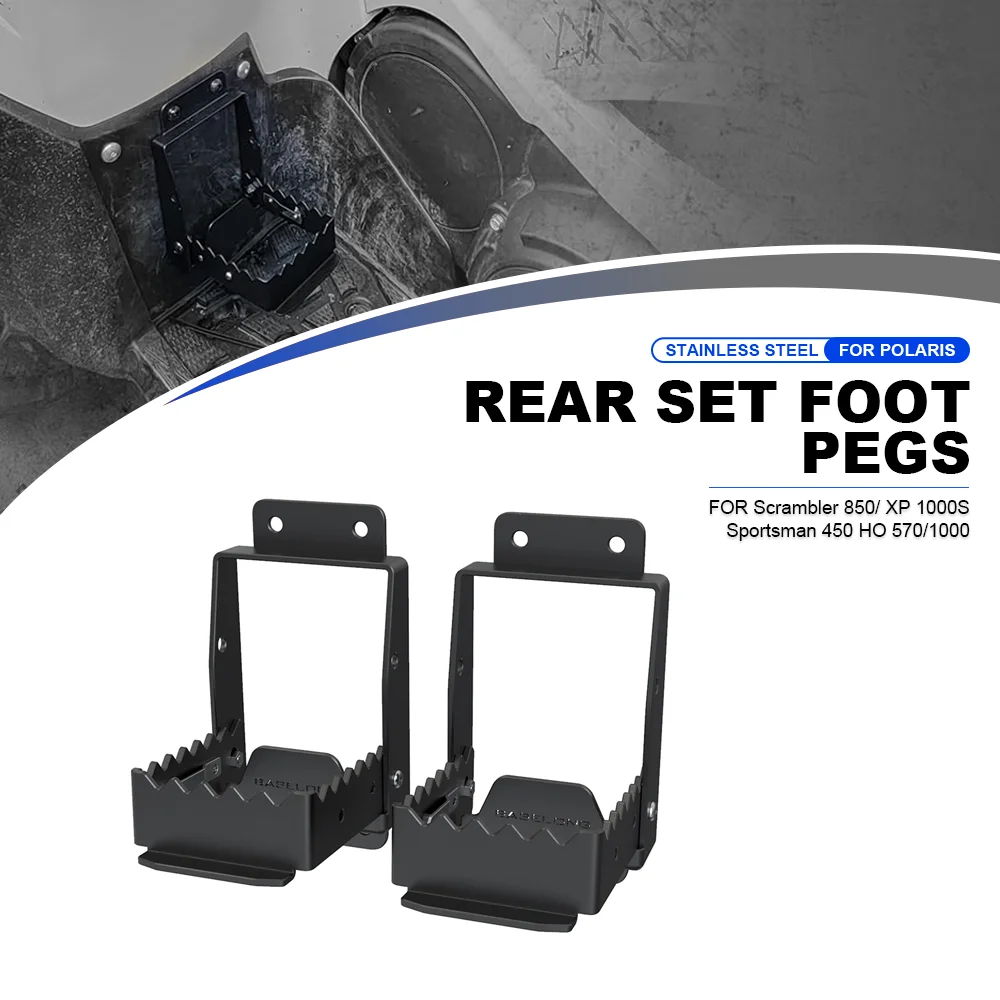 

ATV Universal Foot Pegs Rear Set Footrest Foldable Foot Pedal Rest For Polaris Scrambler 850/ XP 1000S Sportsman 450 HO 570/1000