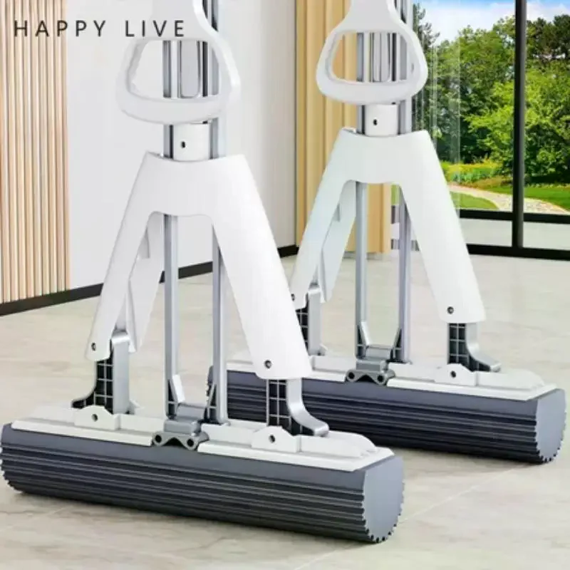 Mop With Squeeze Lazy Sponge Floor Cleaning Hand Wash-Free Absorption Mop For Floor Portable Foldable Mop Floor