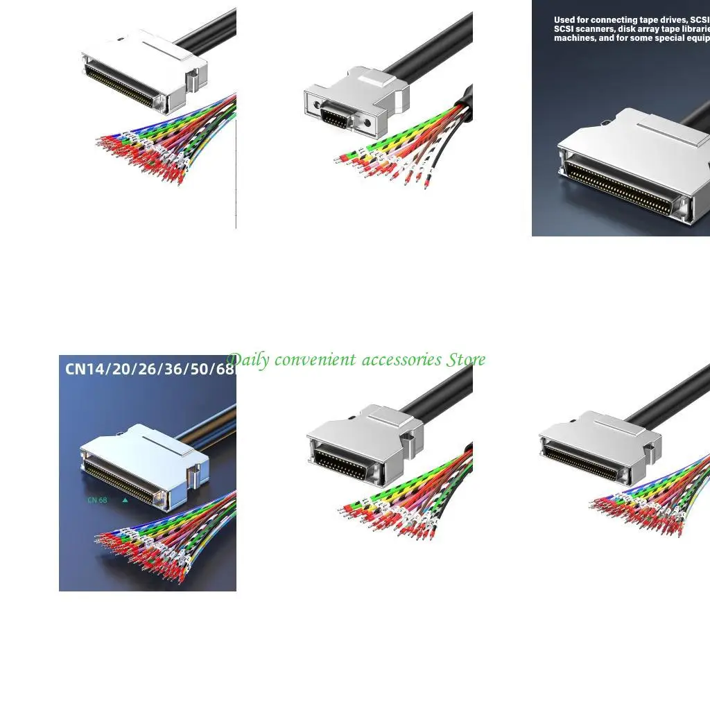 

Соединительный кабель сервопривода SCSI 97QB с гнездовой головкой и разъемом CN14P CN20P CN26P CN36P CN50P CN68P для ленточного