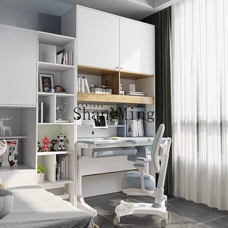 CLCabinet Gabinete de almacenamiento vertical integrado con puertas Escritorio de estudio Compañero Almacenamiento de madera maciza