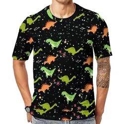 Hip Hop Cartoon Dinosaur 3d Printed Summer Men'S t-shirt Fun Animal Creative novità manica corta Custom Large Size Top