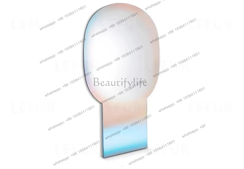 

Modern simple colored glass full-length mirror Italian floor-to-ceiling full-length mirror against the wall