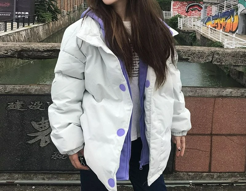 

2025 New Hooded Cotton Jacket Fake Two-Piece Winter Versatile Cotton Coat Thickened Warm Cotton Padded Jacket