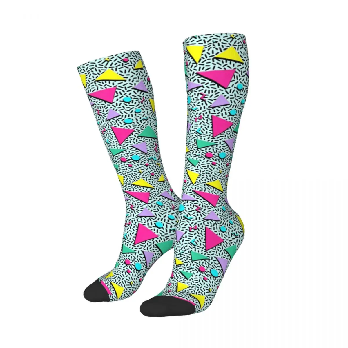 Old School Geometric 80s Print Bundle Socks High Quality Stockings All Season Long Socks for Man's Woman's Gifts