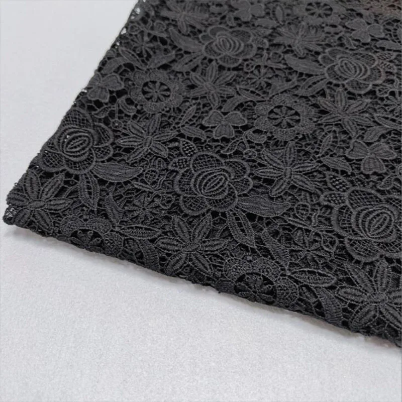 Black,Wedding  Lace Dress Fabric By The Yard,Milk Silk Hollow Embroidered,Sewing Material,Diy Clothing Accessories,Lace Fabric