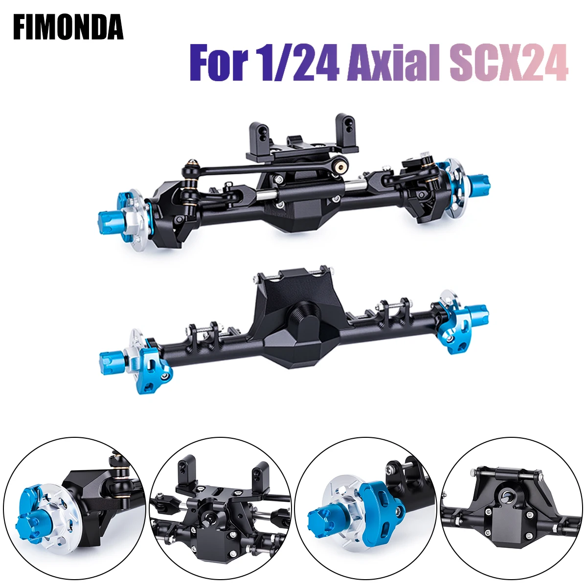 

Комплект алюминиевых прямых осей SCX24 с гидравлическим рулевым механизмом для Axial Deadbolt, Jeep Wrangler JLU, Chevy C10 1/24 RC Crawler