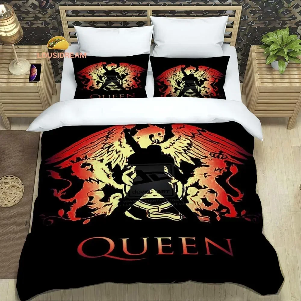 Rock Band Queen Logo Sheets Quilt Covers Bedding Dormitory Sheets Three-piece Bedding Set Three-piece Soft Warm Bedding Set