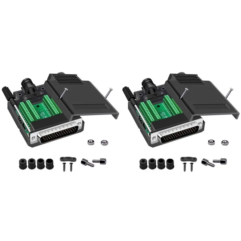 FULL-2X HDB44 Solderless Connector Industrial 3 Rows D-SUB 44Pin Male P Hole Plug Breakout Terminal Board Adapter,B