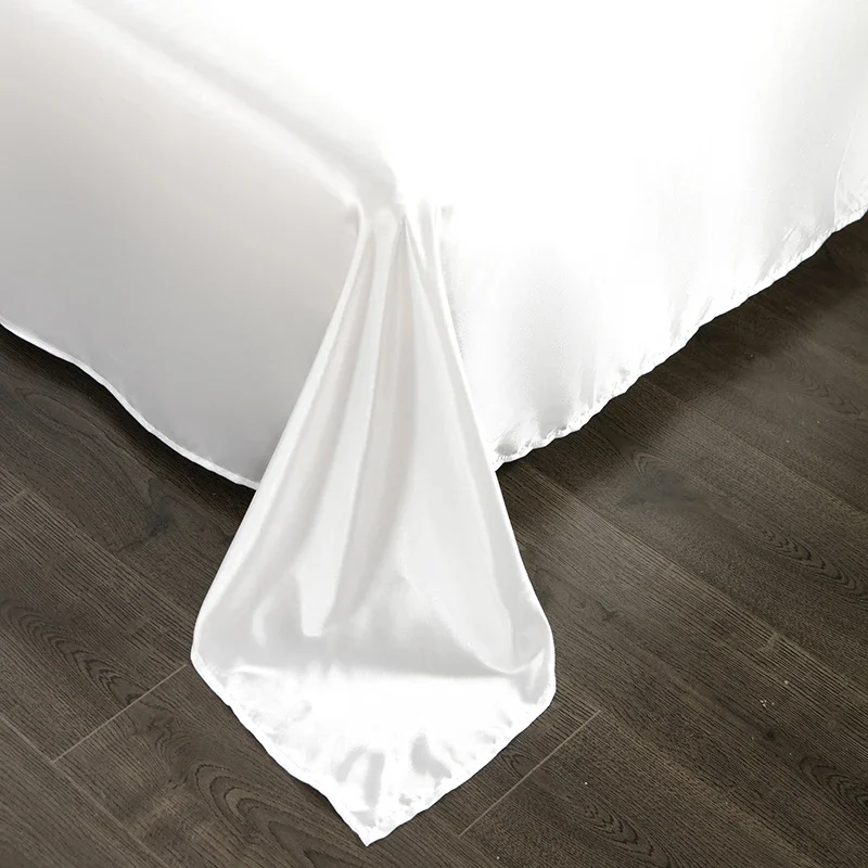 Bonenjoy 1 pc Bed Sheet for Summer Ice Cool Fabric Top Sheets Satin Smooth Flat Bed Sheet for Double Bedding (no pillowcase)