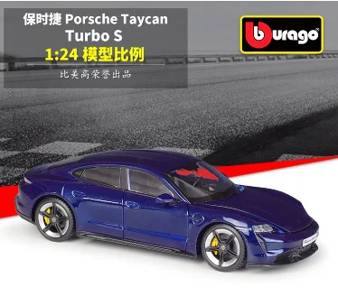 

Bburago 1:24 Porsche Taycan Turbo S Spuitgieten Legering Auto Model Art Deco Collectie Speelgoed Gereedschap Gift B547