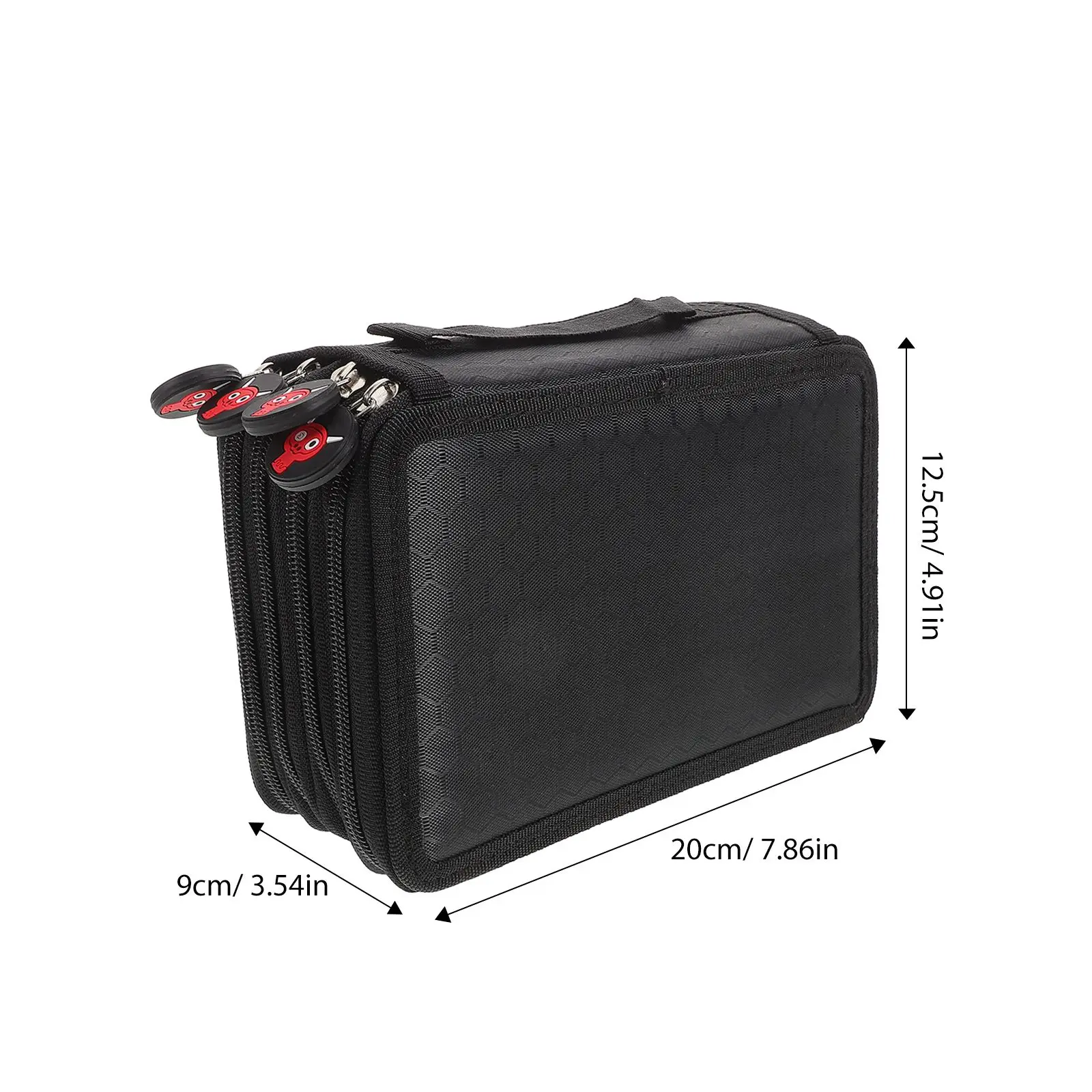 Multi-layer Pencil Case Stationery Bag Child for Office Supplies Black 72 Slots