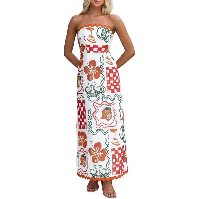 Frauen Sommerkleid sexy schulter frei ärmellosen Druck Bodycon Urlaub Party Club Kleid