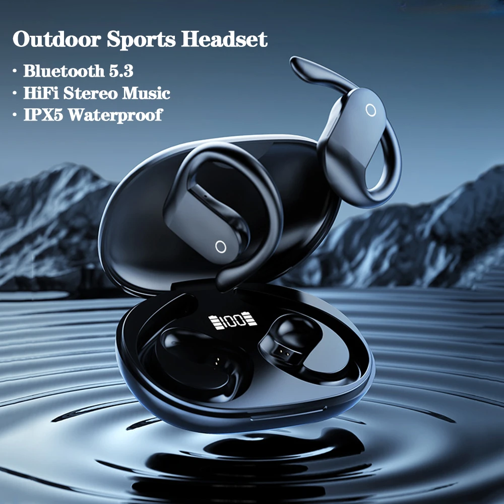 BL16 Bone Conduction Bluetooth 5.3 Earphone TWS Wireless Sport Headphones HiFi Stereo Headset Noise Reduction Earbuds Sports