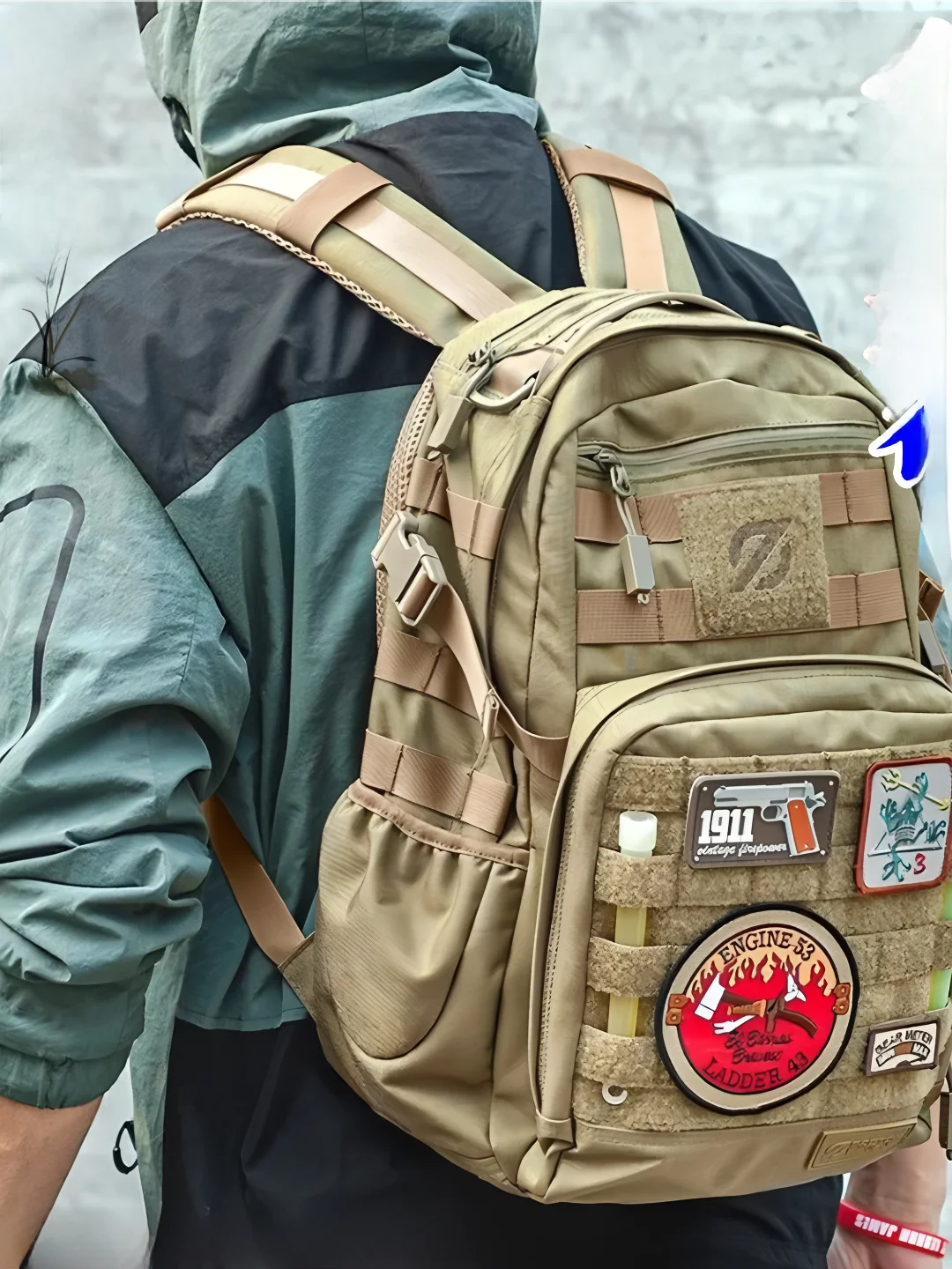 Large Capacity Hiking Backpack Outdoor Travel Durable Nylon Student Bookbag Shoulder Strap Military Style Tactical Backpack
