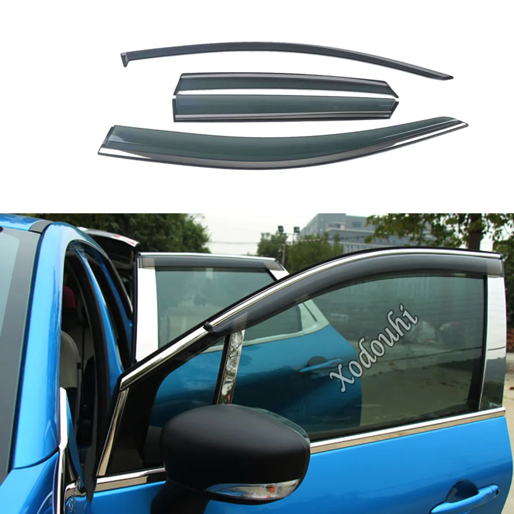 For Renault Captur 2015 2016 2017 2018 2019 Car Body Styling Stick Lamp Plastic Window Glass Wind Visor Rain/Sun Guard Vent 4PCs