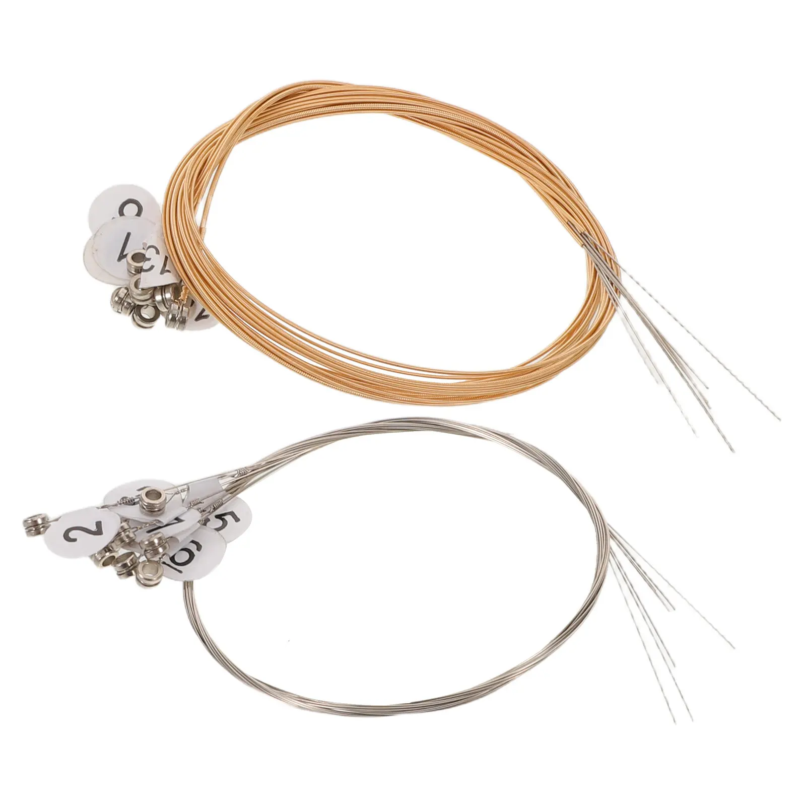 1Set Lyre Harp Strings Steel Golden 16 String Replacement Kit Metal Harp Accessories Pure Tone Resonance Autoharp Strings