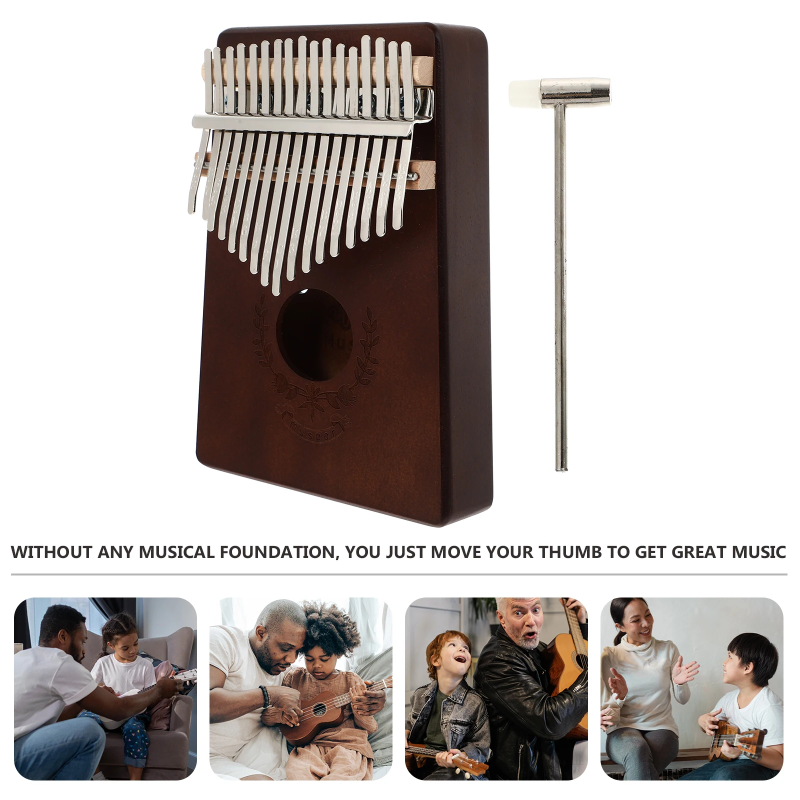 

1 Set Portable Kalimba Thumb Beginner Musical Instrument Mini Finger Piano For Adults Outdoor Home Use Lightweight Small