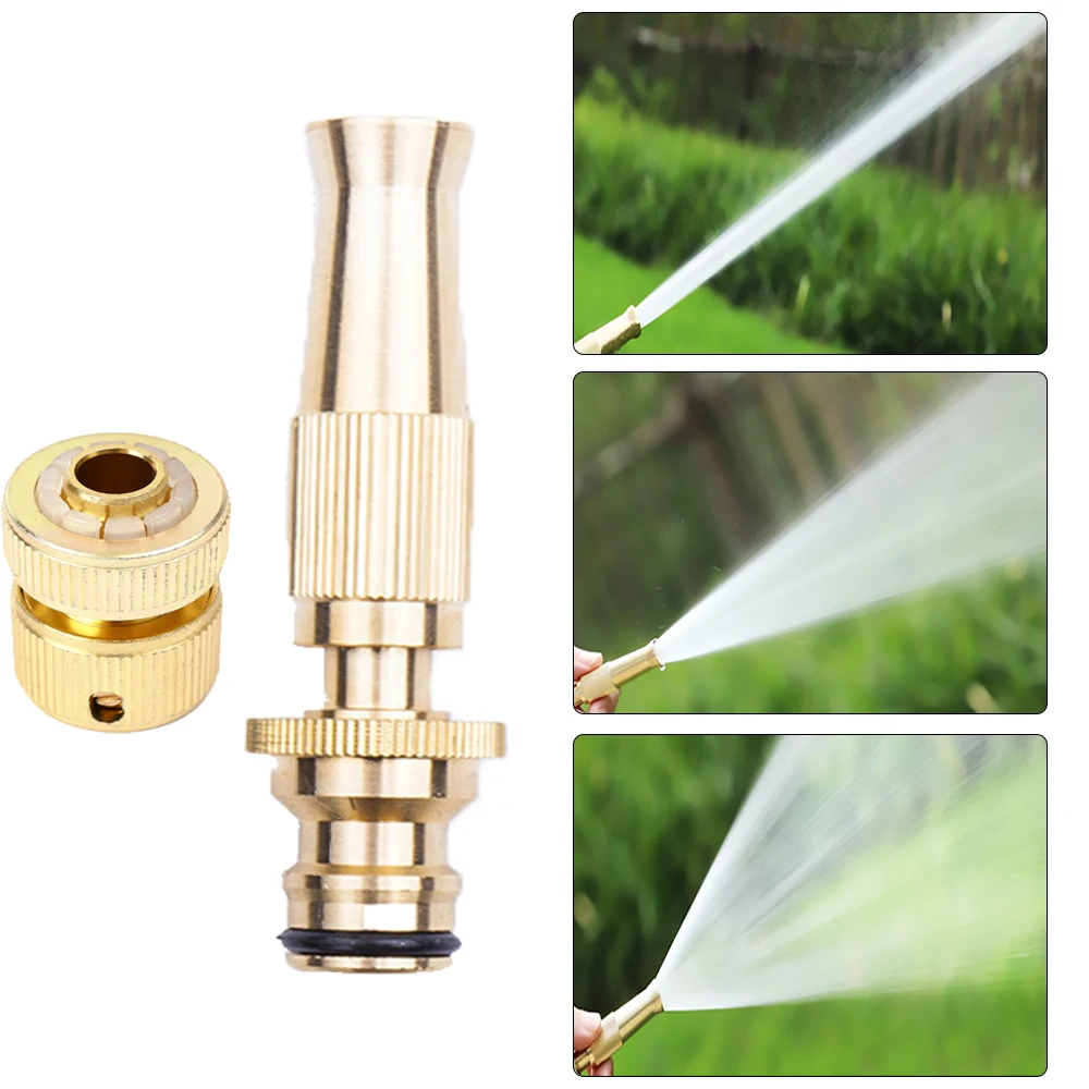 

Spray Nozzle Water Gun Copper High Pressure Direct Spray Connector Home Hose Adjustable Pressure Garden Washing Tools Sprinkler