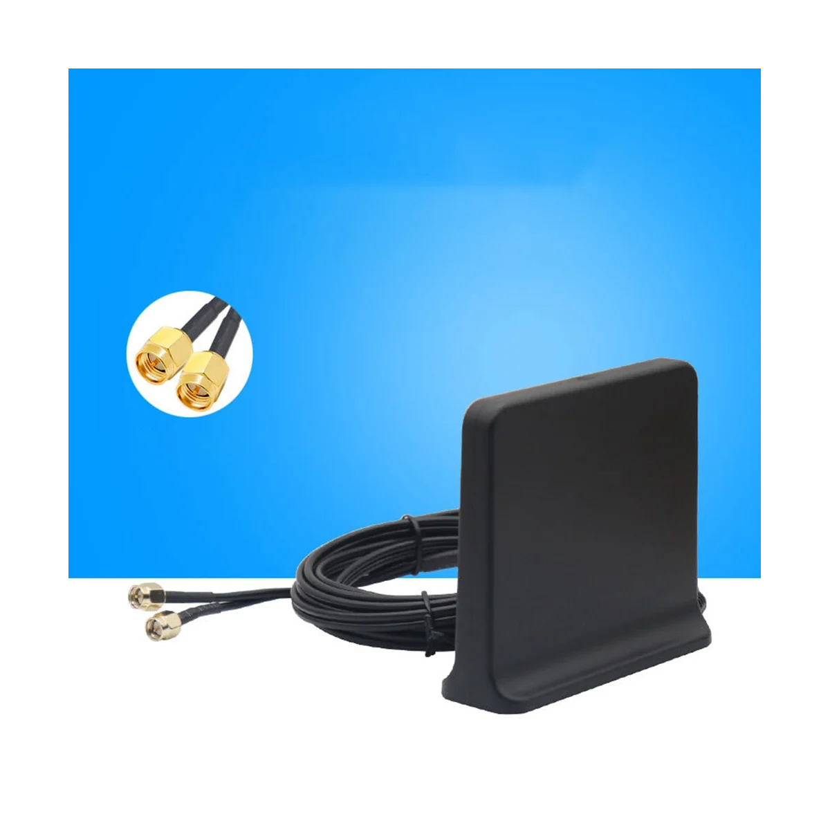 Signal Boost 5G 4G LTE 3G GSM Mimo Aerial High Gain 12Dbi 600-6000Mhz External Omni WiFi Antenna(Black with Ts9 Adapter)