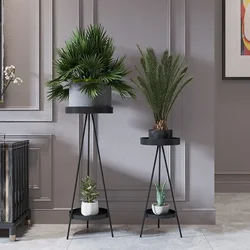 Modern Metal Flower Rack Floor Standing Plant Stand Eco-Friendly Green Rose Decorative Shelf for Living Room Fashion Home Decor