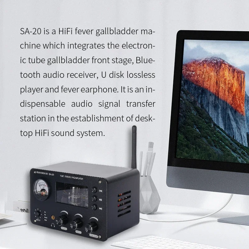HiFi สูญญากาศ Preamp เครื่องขยายเสียง-บลูทูธ 5.0 และ USB Lossless เล่น IR REMOTE Balanced Output Hi-Fi Audio สําหรับ Home สเตอริโอ