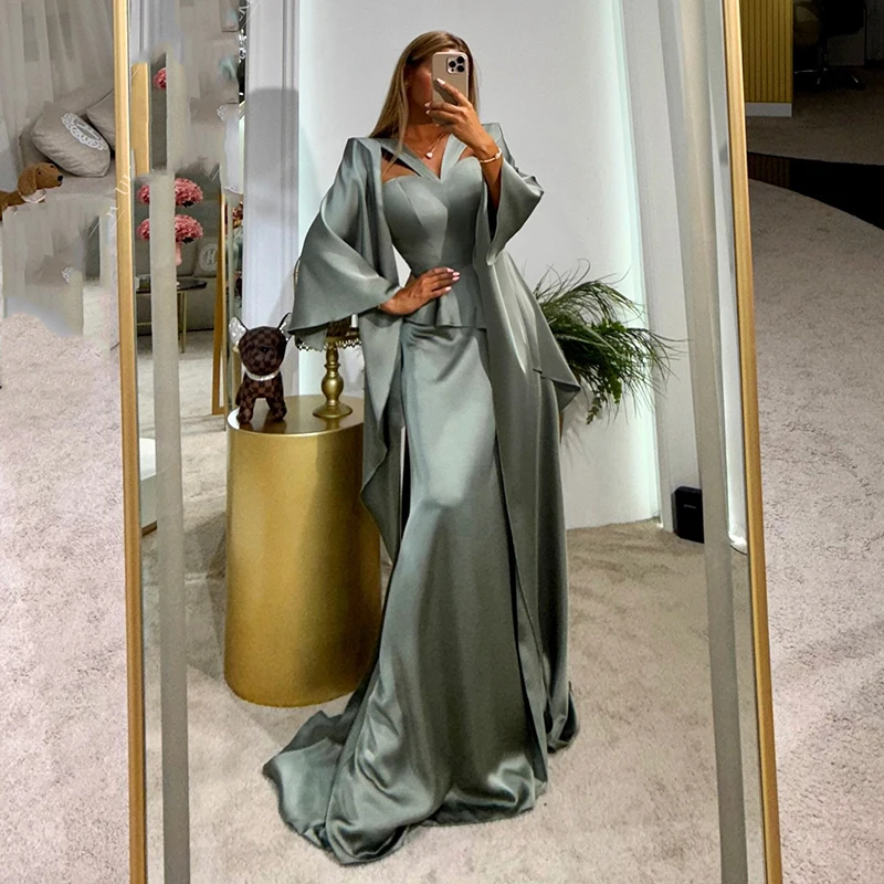 

Thinyfull 2026 Mermaid Prom Evening Dresses Long Sleeve Floor Length Party Dress Saudi Arabia Cocktail Prom Gowns Customized