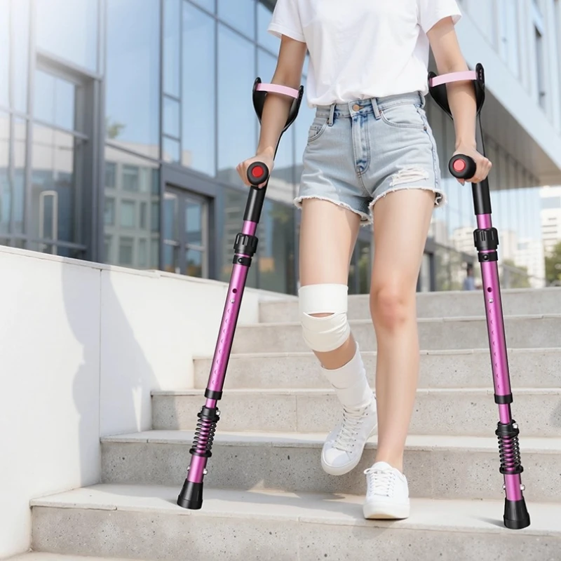 

Adjustable Split Underarm Cane Aluminum Alloy Medical Crutch for Disabled Seniors Portable Folding Walking Stick Elbow Crutches