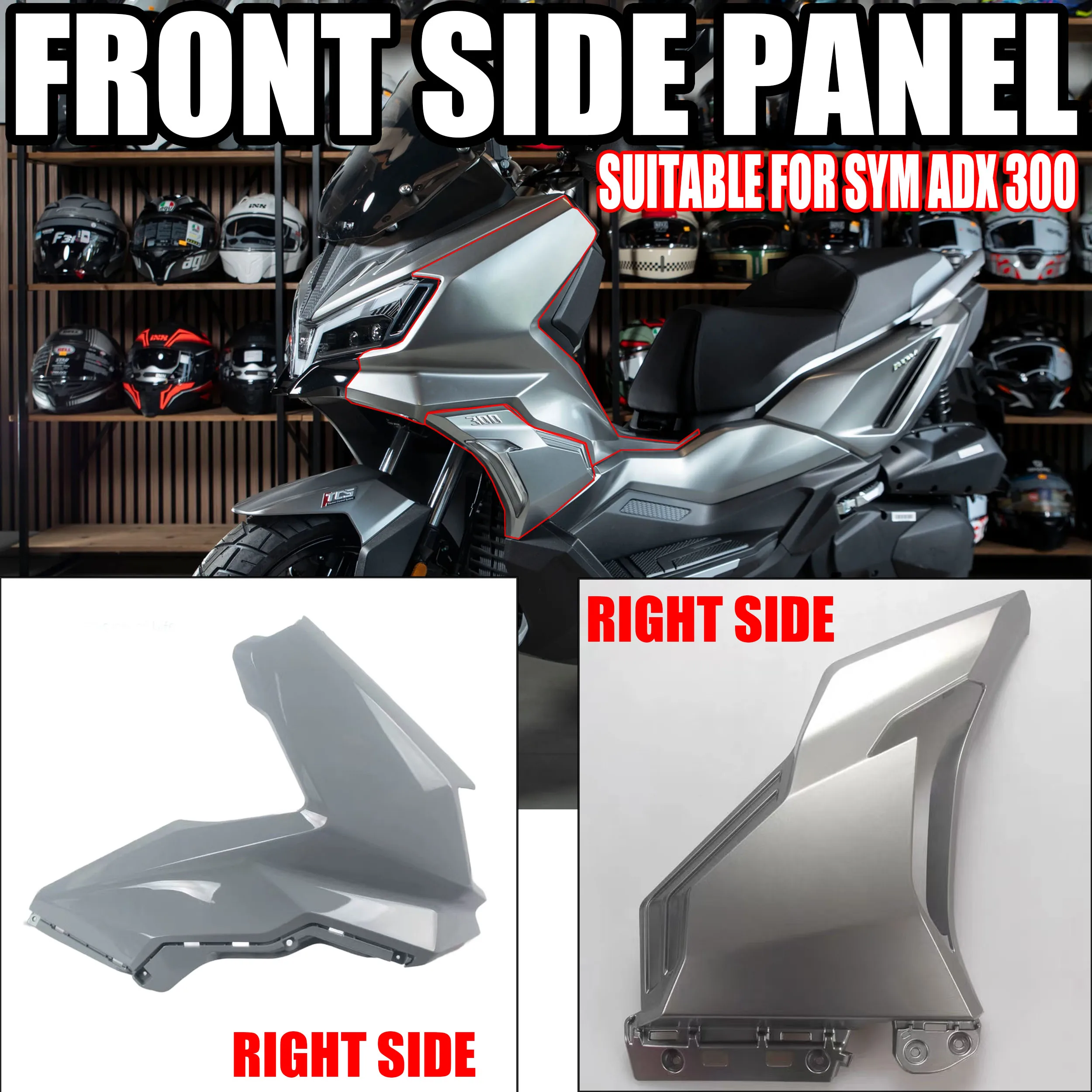 

For SYM ADX 300 300DX motorcycl Right front side Bar Side Cover Right Side Gusset Side Cover Original Accessories