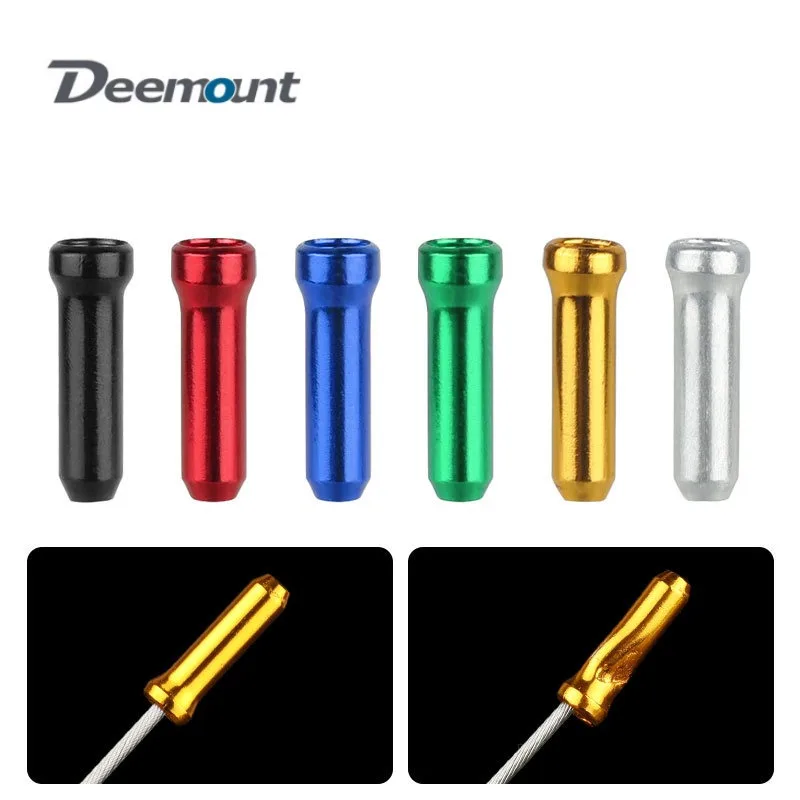 30 50 100 قطعة متعددة الألوان سبائك الألومنيوم دراجة الفرامل شيفتر كابل داخلي نصائح سلك نهاية غطاء كابل خط الأساسية غطاء تغليف والعتاد