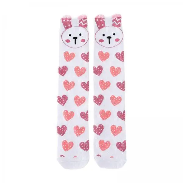 Children’s Knee High Socks for Girls Fun Cotton Animal Print Long Stockings for School or Play Use