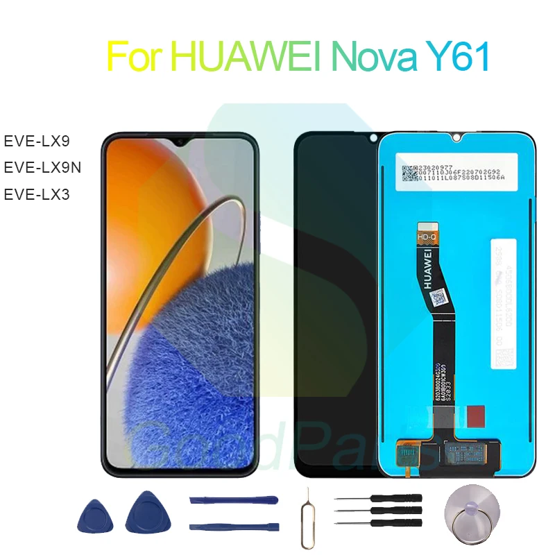 

for HUAWEI Nova Y61 Screen Display Replacement 1600*720 EVE-LX9, EVE-LX9N, EVE-LX3 Nova Y61 LCD Touch Digitizer Assembly