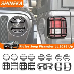 SHINEKA Car Headlight Taillight Light Lamp Guard Decoration Cover for Jeep Wrangler JL 2018 2019 2020 2021 2022 2023 2024 Up