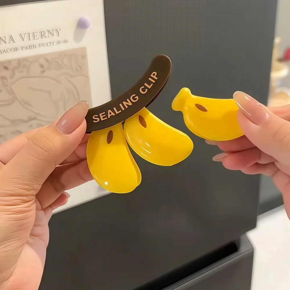 Plastic Banana fridge magnets Sealing Clip Moisture-proof Hand Press Fresh-keeping Clip Multifunctional Household Food Bag Clip