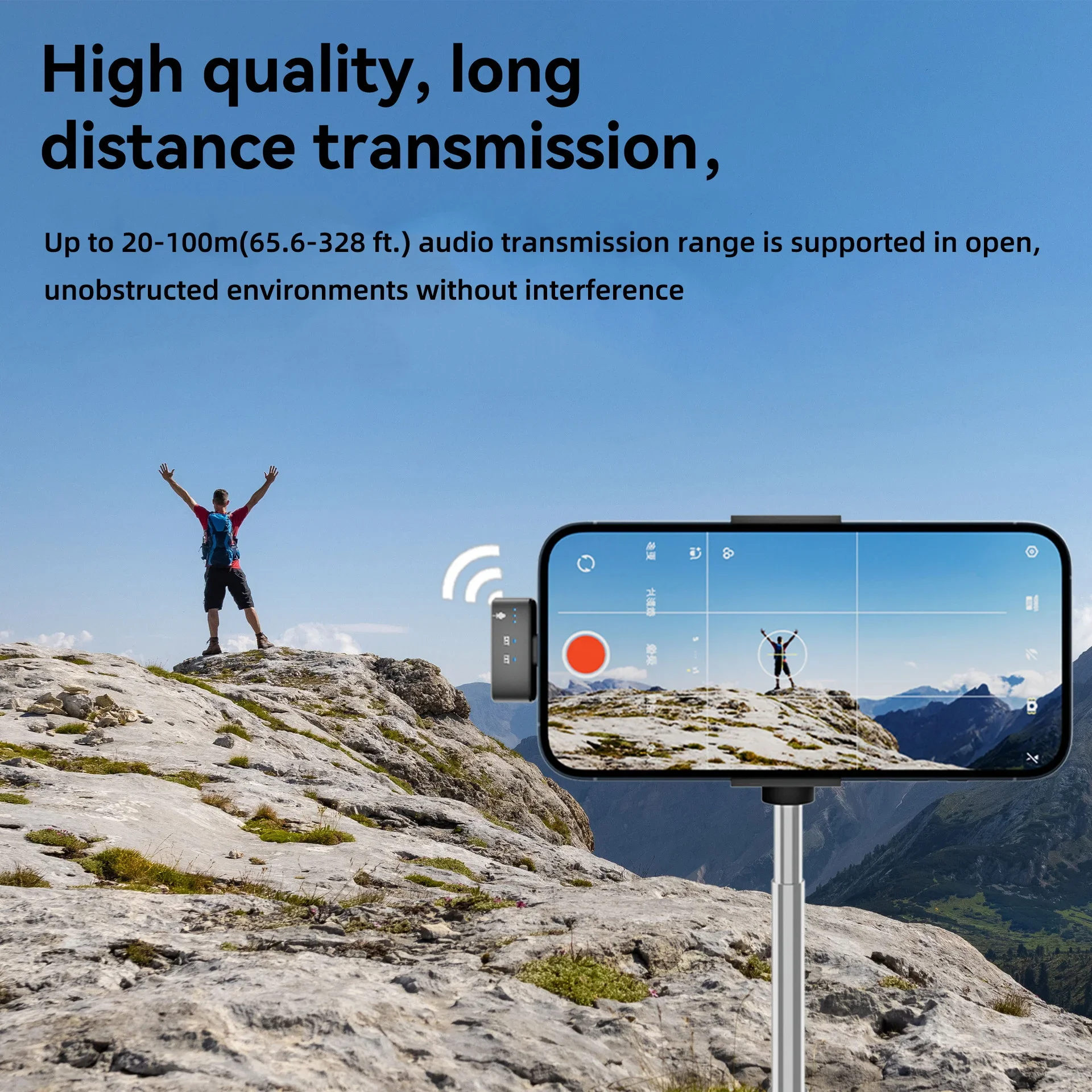 Wireless Lavalier Microphone with Noise Canceling Professional Magnetic Microphone for Studio Recording Interview Live Broadcast