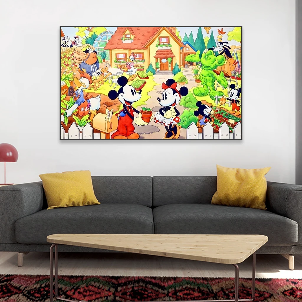 Disney Mickey Mouse Minnie Mouse Graffiti Art Poster Cartoon Canvas Painting Print Banksy Pop Street Art Prints Home Room Decor