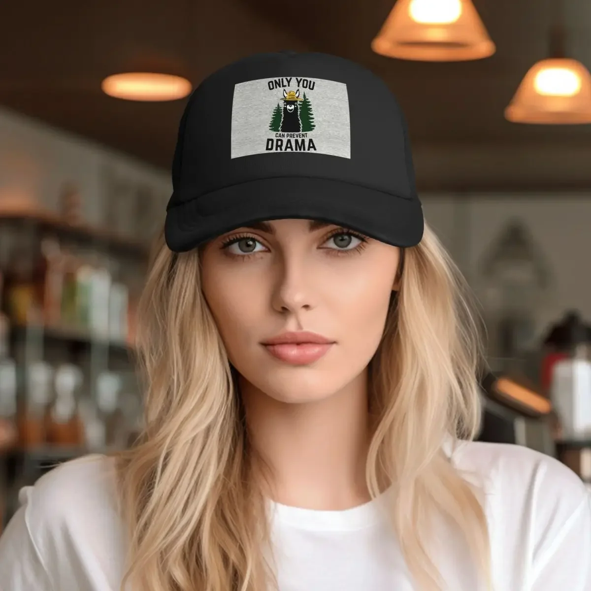 The Original Only You Can Prevent Drama Llama Smokey Bear Parody Mesh Baseball Caps Snapback Baseball Hats Breathable Casquette