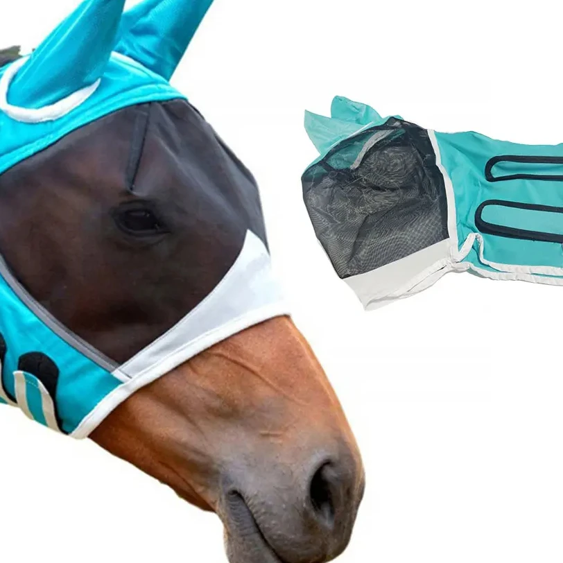 

Professional Grade Horse Fly Mask - Comfortable And Adjustable Breathable Fly Mask For Horses blue S